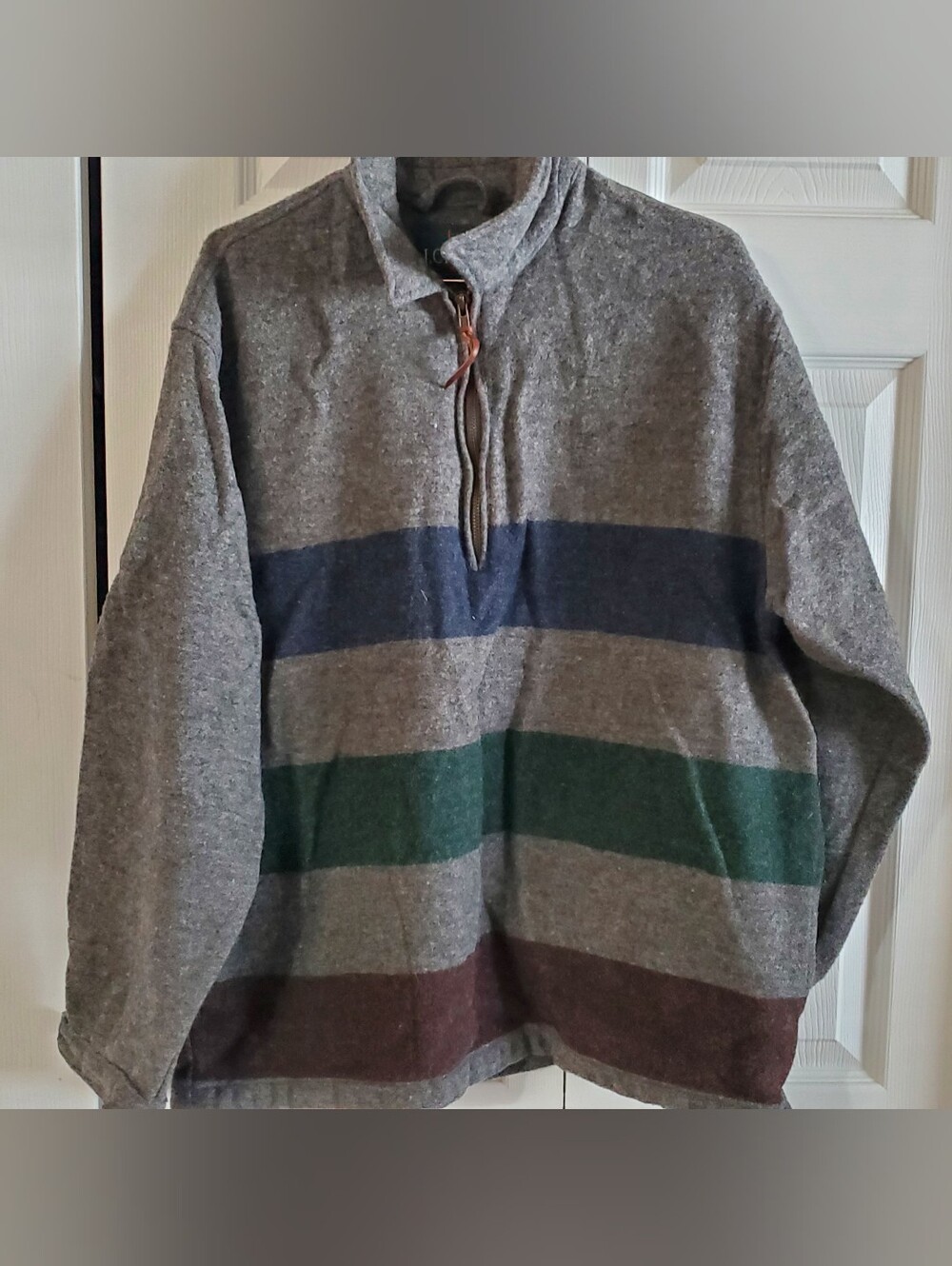 J CREW OARSMAN WOOL BLEND LARGE. MENS. VINTAGE PULL OVER JACKET SWEATER